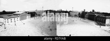 The Koenigsplatz (King`s Square) in Munich after the reconstruction by the National Socialists, 1936 Stock Photo